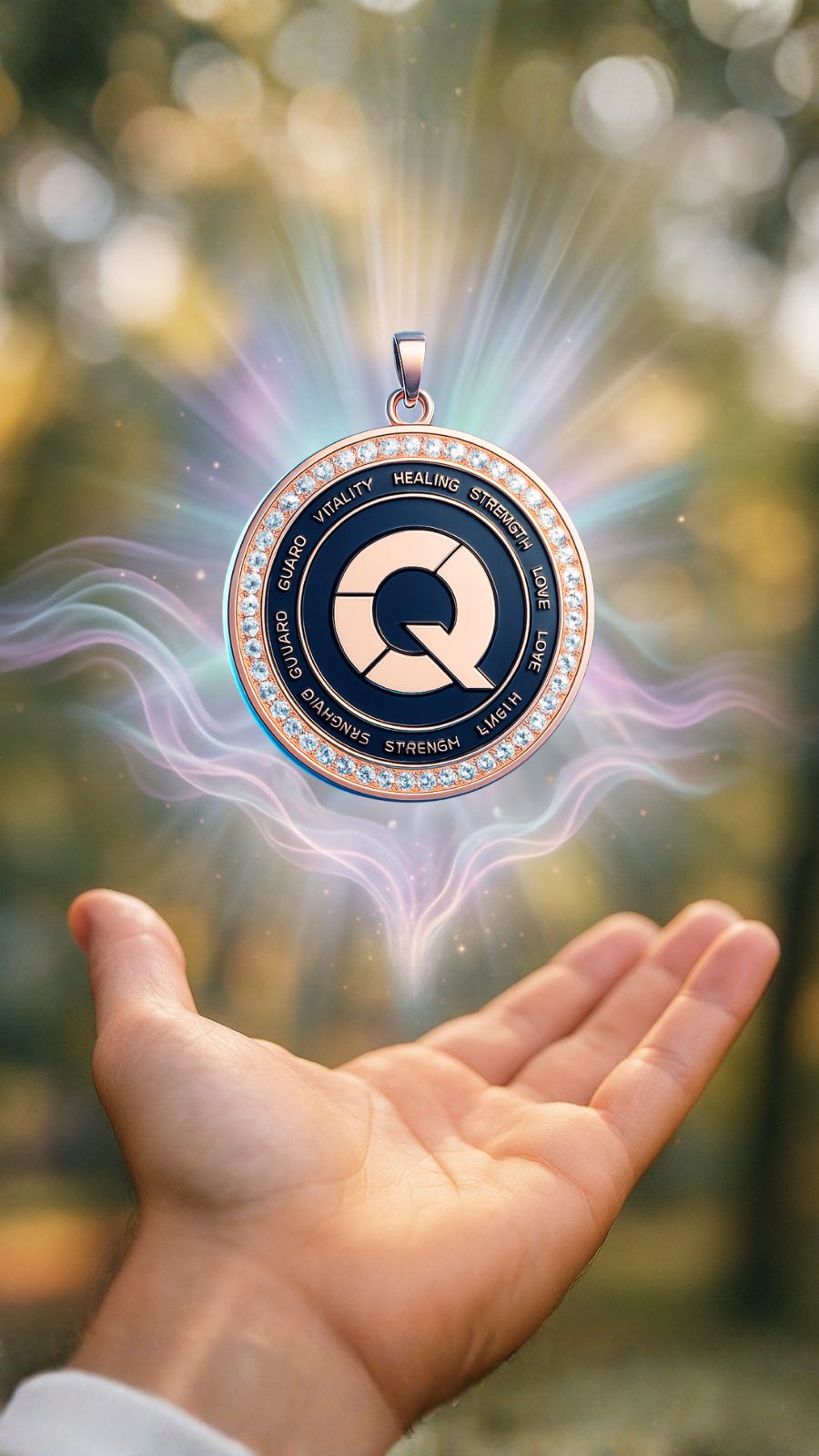 Q-Guardian black-rosegold Swarovski maxi