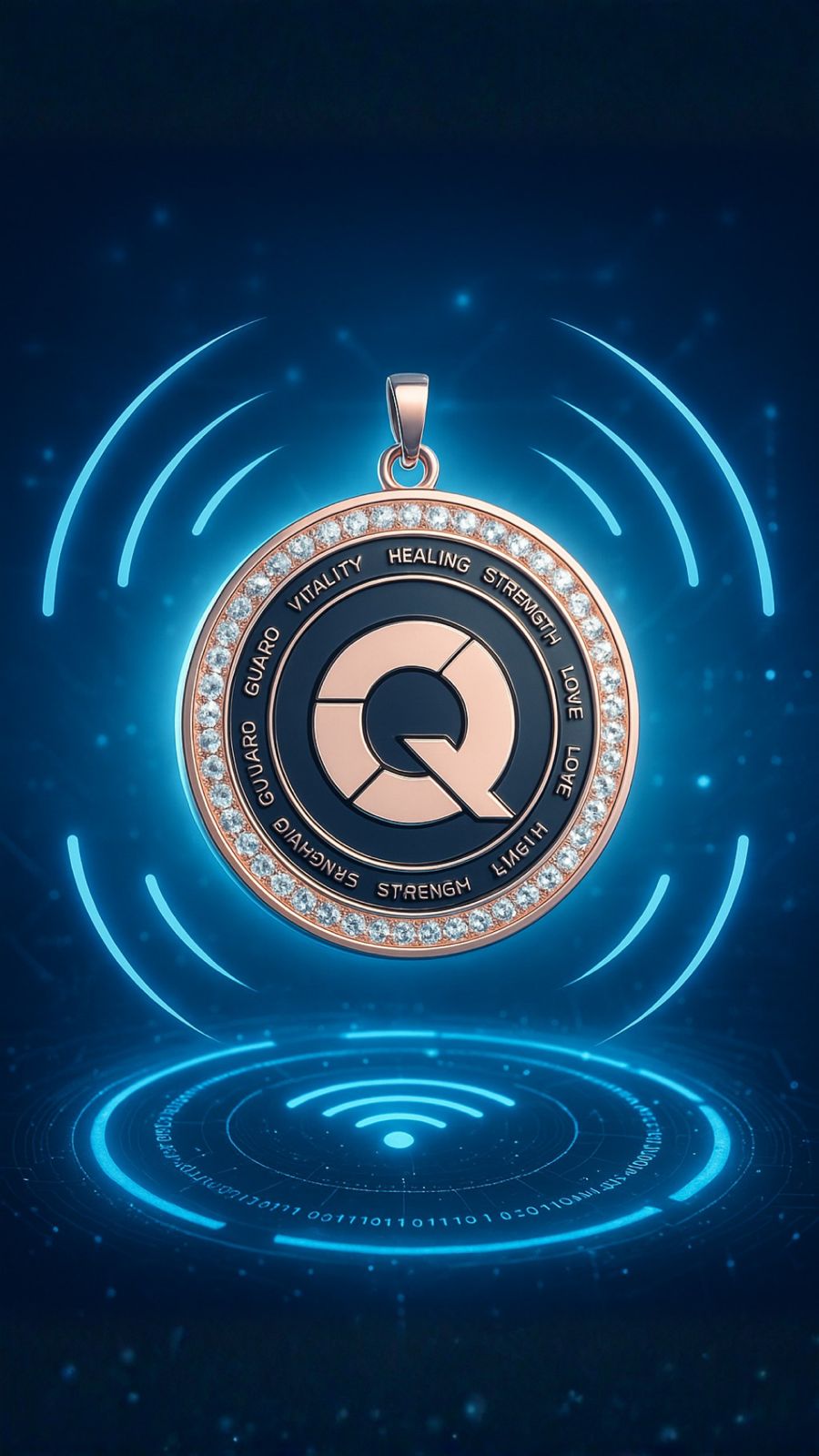 Q-Guardian black-rosegold Swarovski maxi
